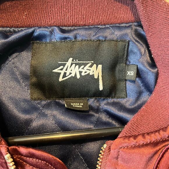 Stussy World Tribe Red Bomber Jacket XS Streetwear Y2K Skater Vibes Grail - Picture 6 of 7